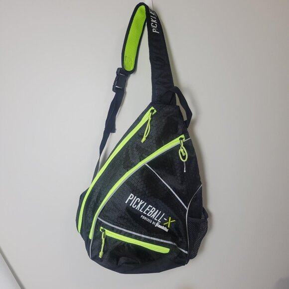 Franklin Pickleball Multi Purpose Pocket Sling Gym Bag Backpack Black Green